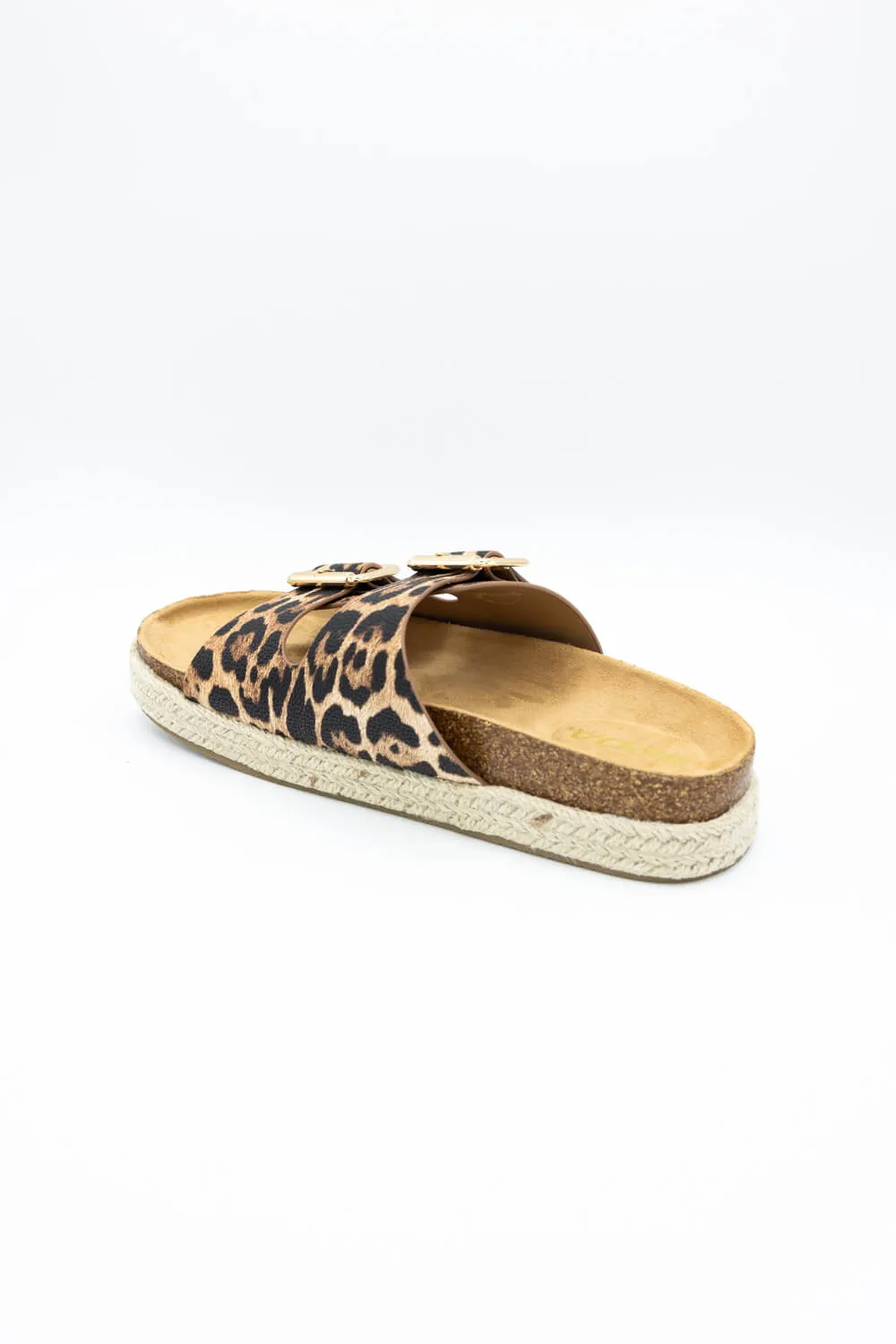 Soda Marfa Buckle Platform Sandals for Women in Leopard | MARFA-S NAT LEOPARD