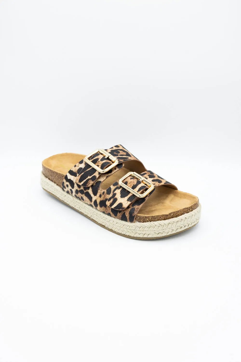 Soda Marfa Buckle Platform Sandals for Women in Leopard | MARFA-S NAT LEOPARD