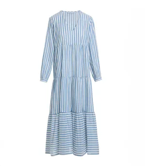 Urania Long Dress Sky/Yellow Stripes