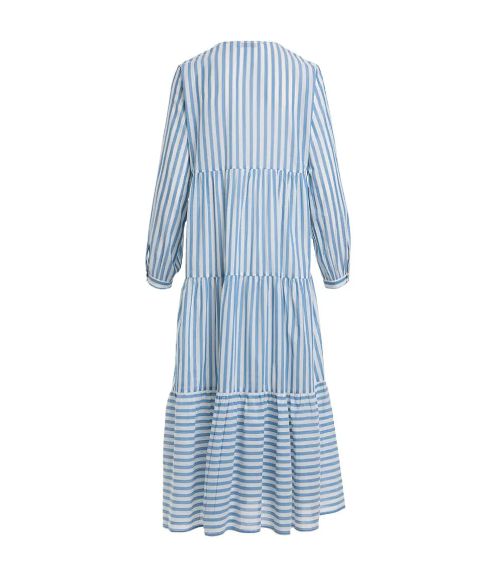 Urania Long Dress Sky/Yellow Stripes