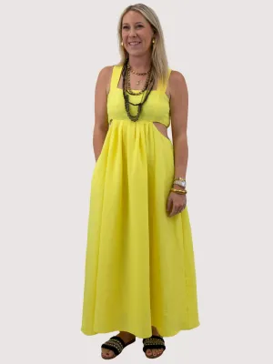 Vibrant Yellow Cutout Maxi Dress