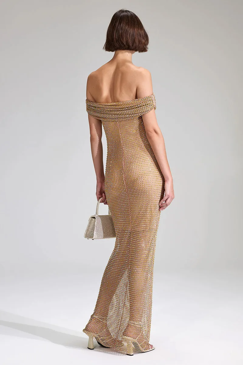 Whimsical Passion Off-the-Shoulder Maxi Dress