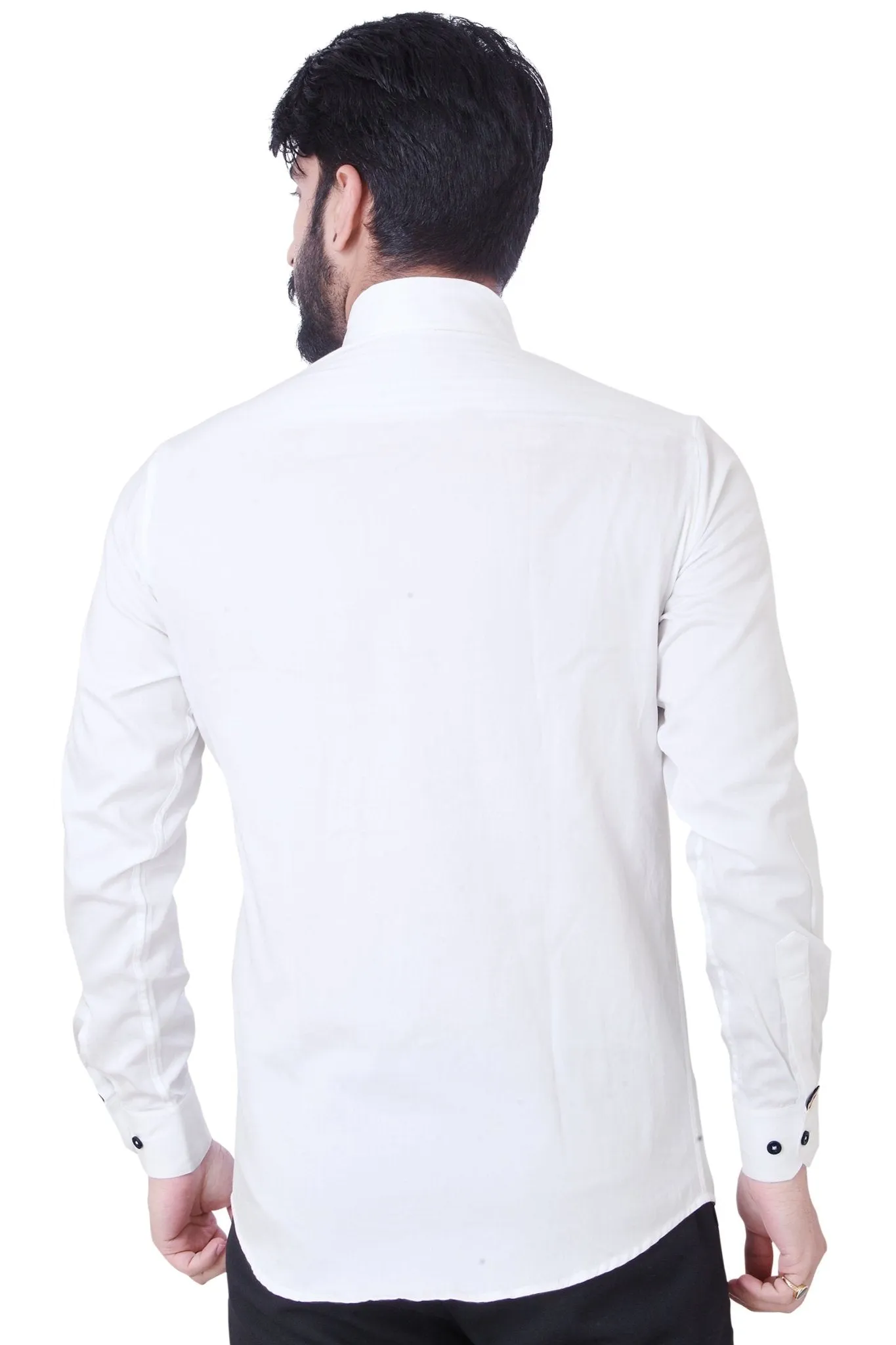 White Tuxedo Cotton Shirt