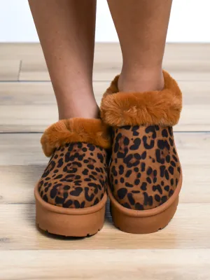Wild Steps Fur Trim Slip-On Booties- Final Sale