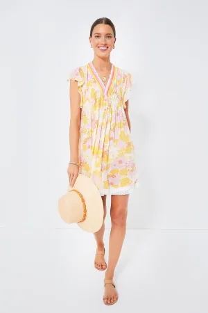 Yellow Flower Mix Sasha Mini Dress