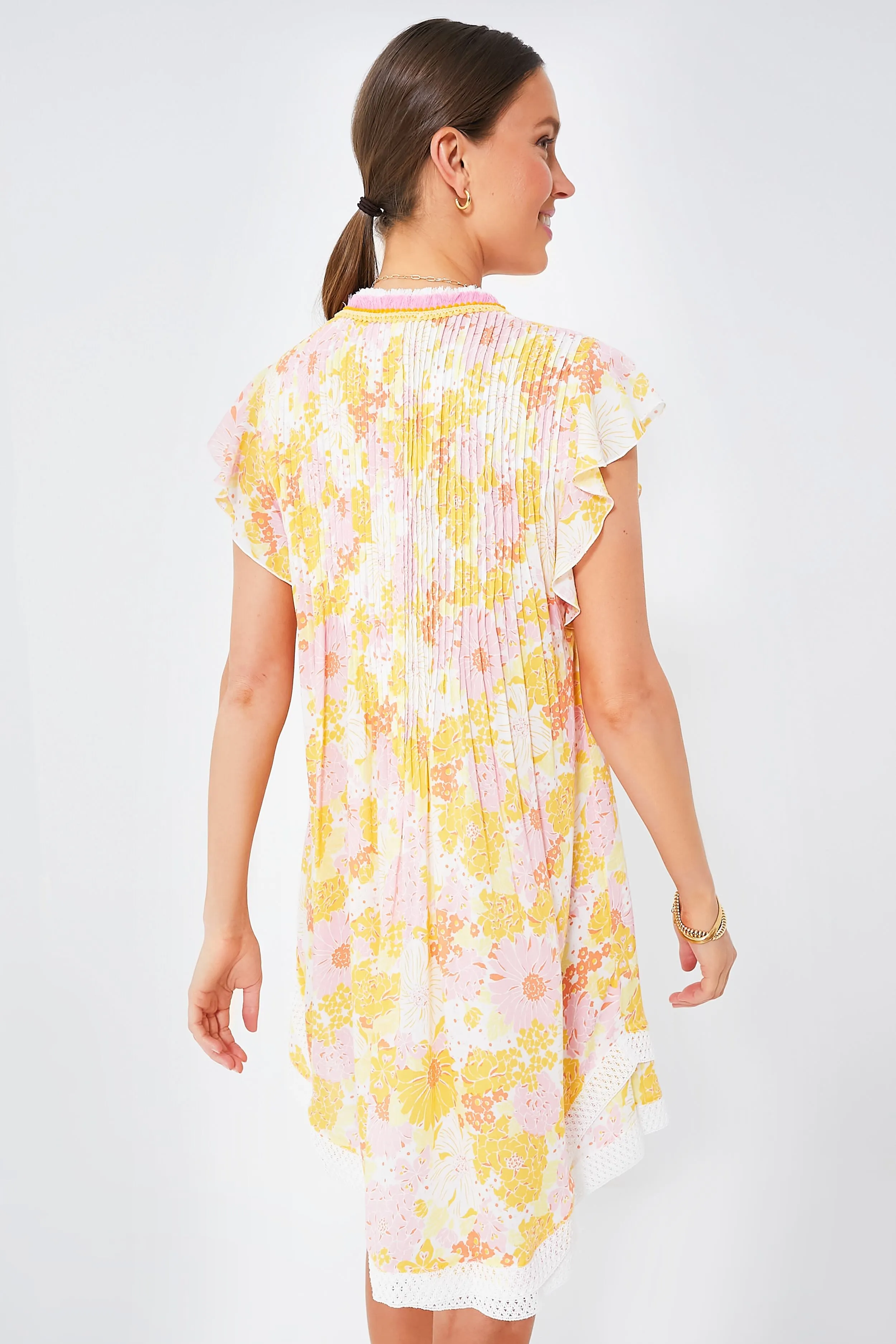 Yellow Flower Mix Sasha Mini Dress
